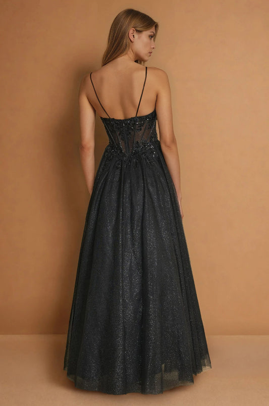 Prom Dresses Long Corset Formal Prom Ball Gown Black