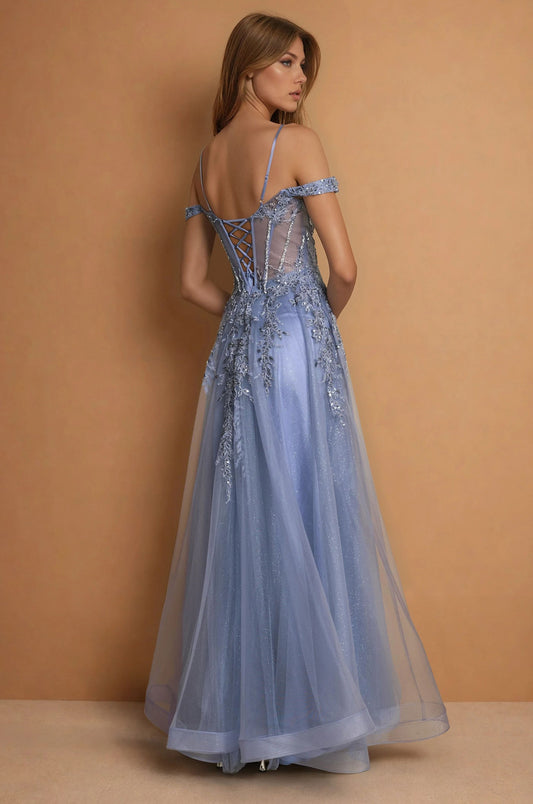 Prom Dresses Long Prom Formal Corset Gown Periwinkle