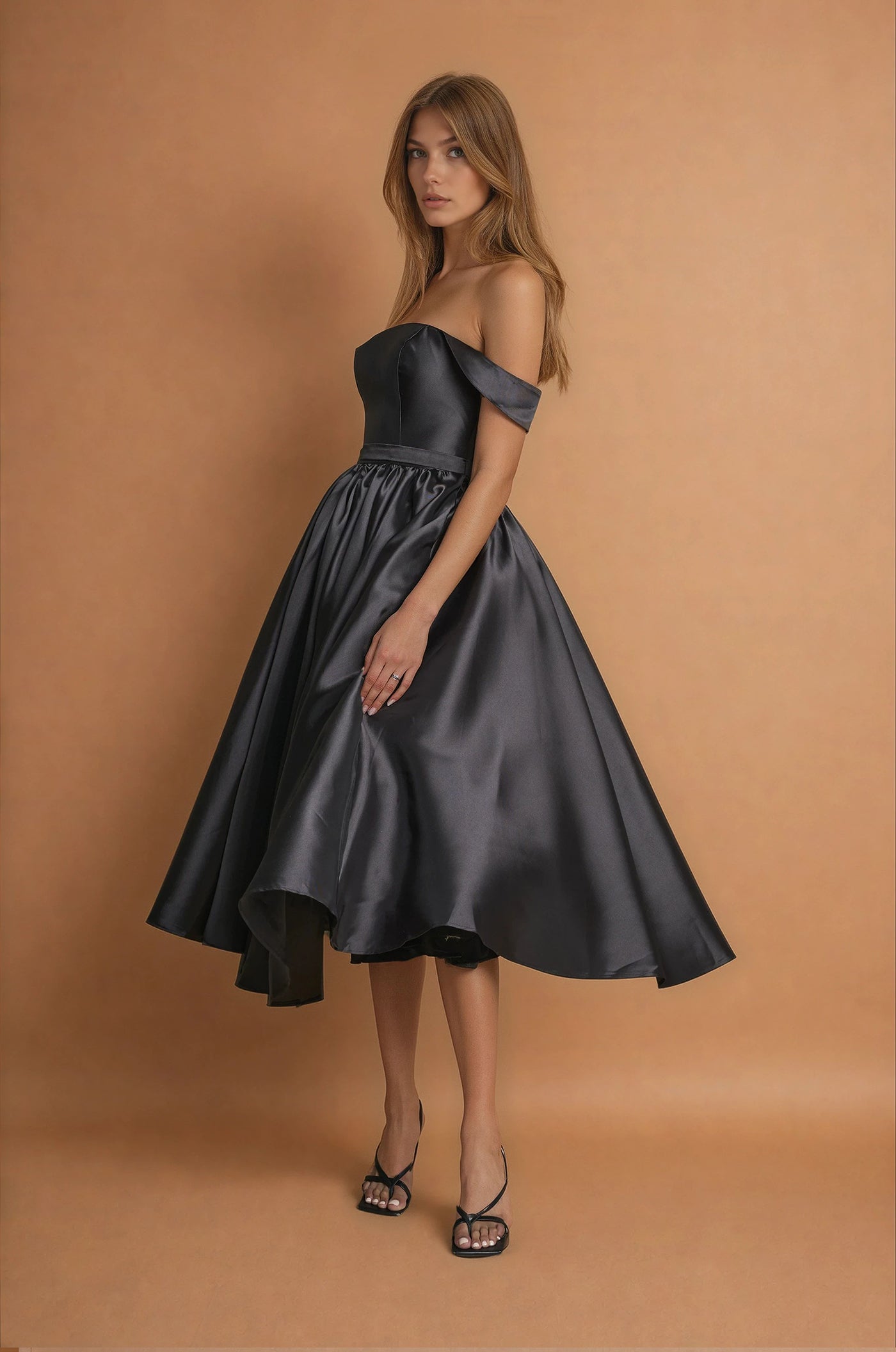 Midi Black Tie Formal Cocktail Dress