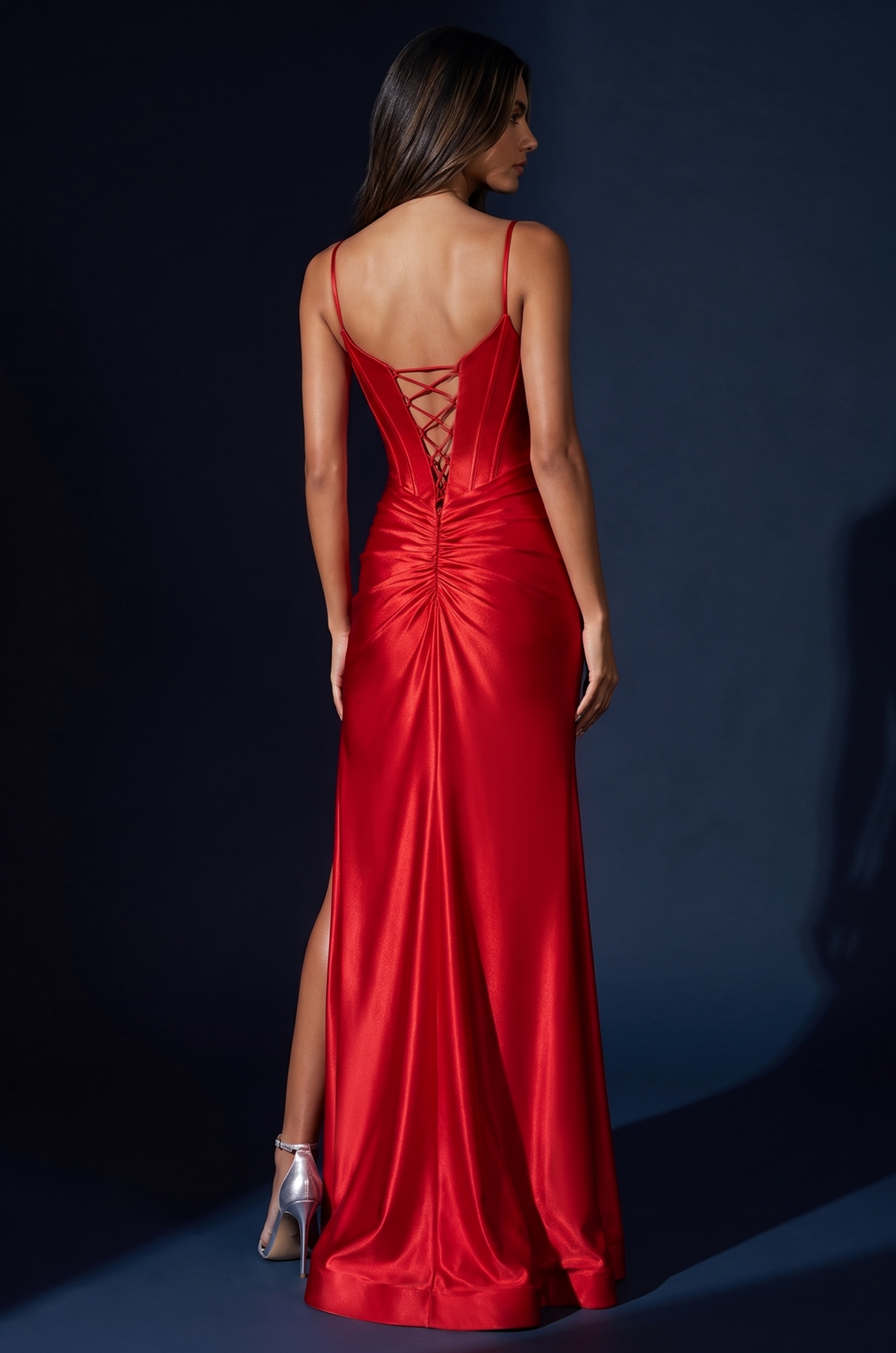Kos Couture Prom Corset Sweetheart Satin Evening Dress