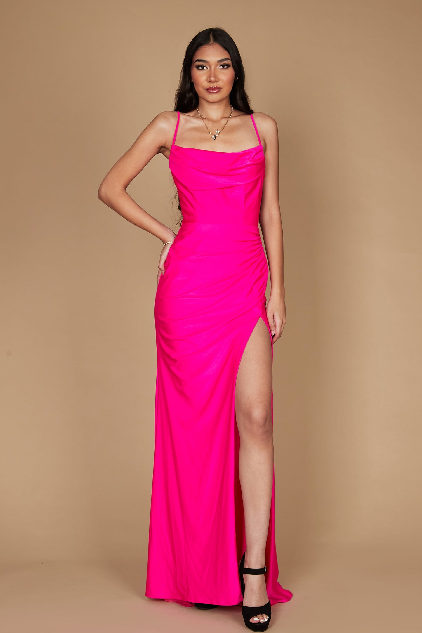 Kos Couture Long Formal Low Back Prom Dress