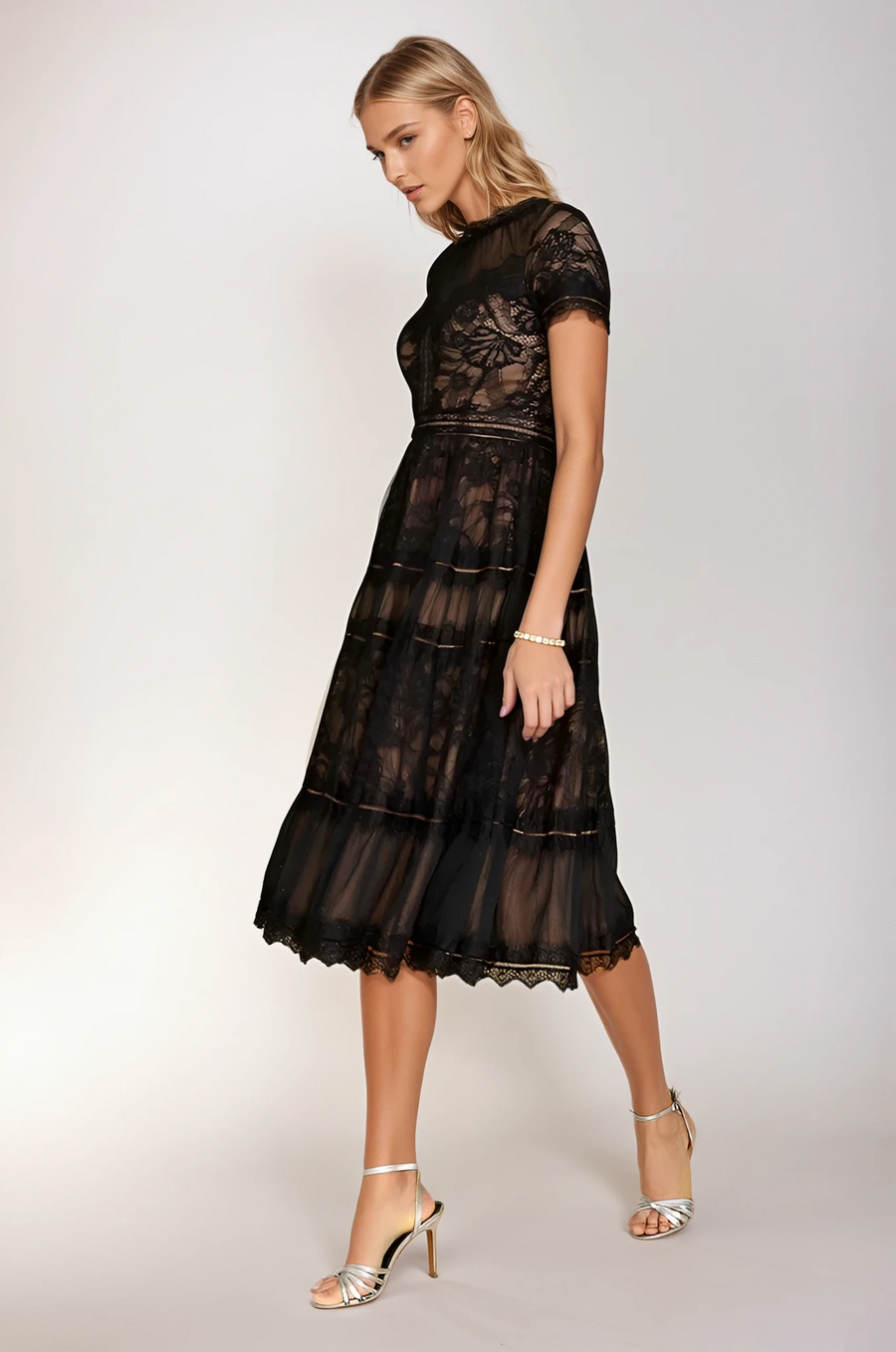 Midi Lace Formal Cocktail Dress