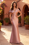 Kos Couture Off Shoulder Long Evening Formal Dress