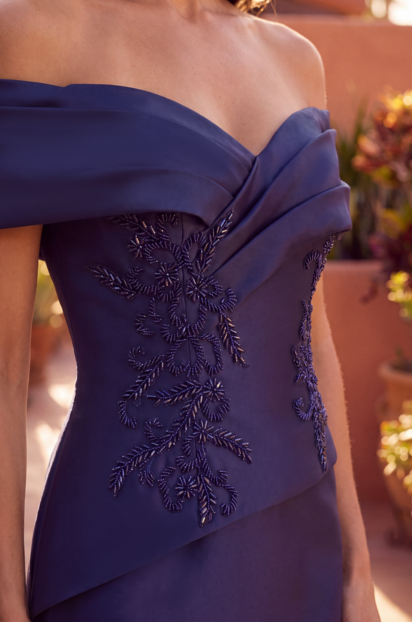 Kos Couture Off Shoulder Long Evening Formal Dress
