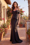 Kos Couture Off Shoulder Sleeve Mother Of The Bride Dress