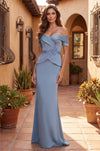 Kos Couture Off Shoulder Sleeve Mother Of The Bride Dress