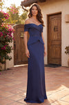 Kos Couture Off Shoulder Sleeve Mother Of The Bride Dress