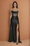 Prom Dresses Black Tie Corset Formal Prom Dress Black