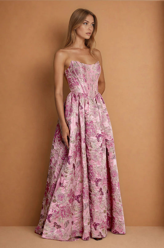 Prom Dresses Long Pink Prom Dress  Rose