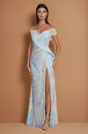 Formal Dresses Beaded Architectural Sculptural Couture Dress Paris Blue