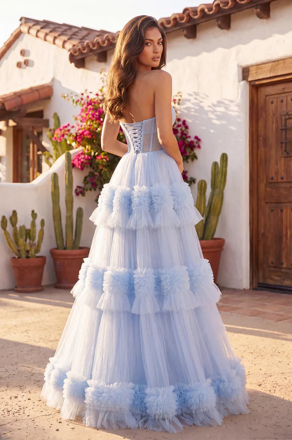 Kos Couture Long Layered Formal Dress Prom Ball Gown