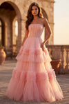 Kos Couture Long Layered Formal Dress Prom Ball Gown