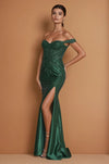 Formal Dresses Off Shoulder Corset Formal Evening Dress Emerald Green