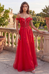 Kos Couture Long Lace Prom Gown With Detachable Sleeves