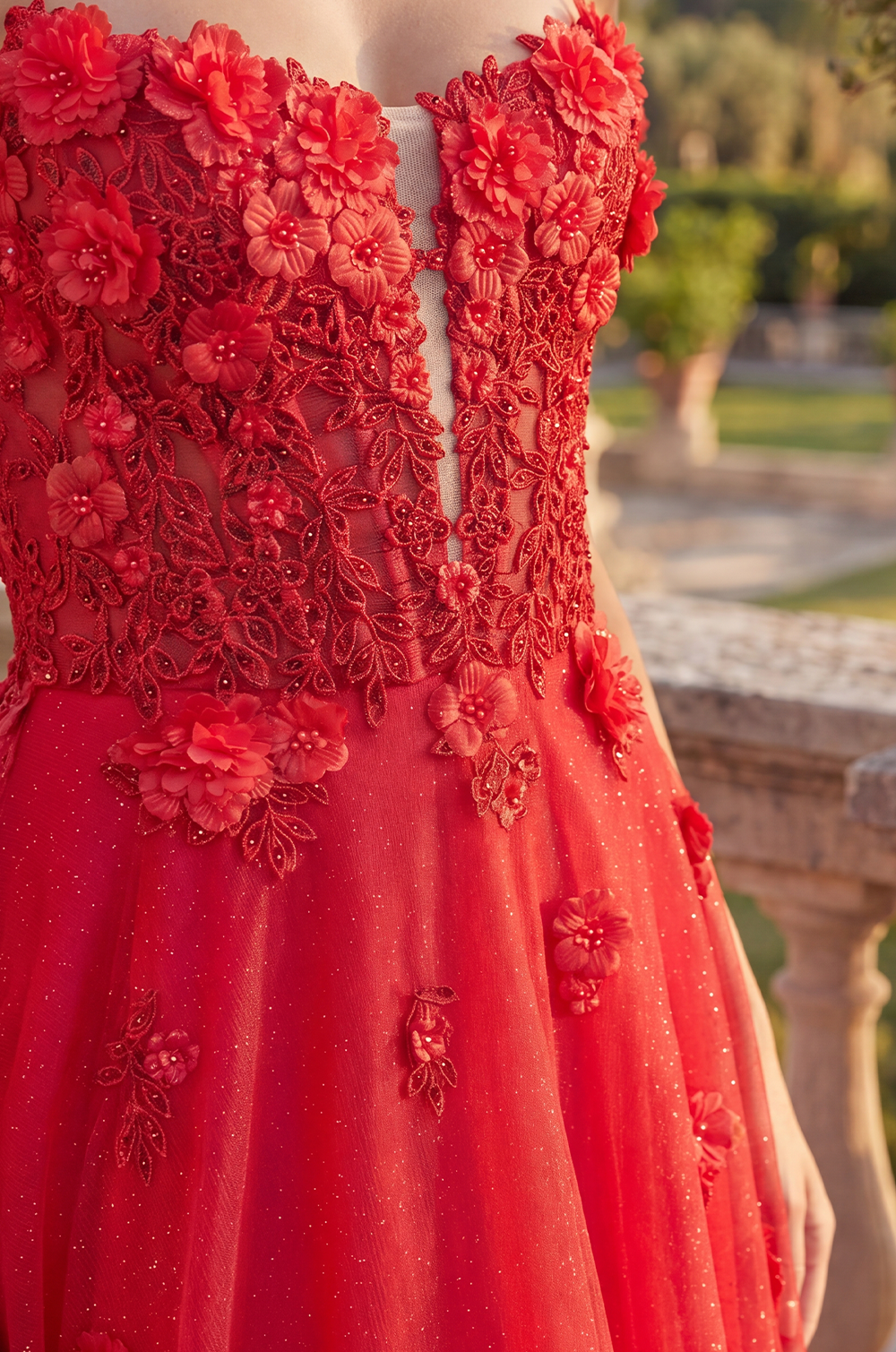 Kos Couture Long Lace Prom Gown With Detachable Sleeves