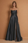 Formal Dresses Classic Long Mikado Corset Formal Ball Gown  Black