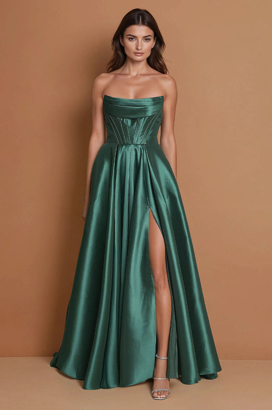 Formal Dresses Classic Long Mikado Corset Formal Ball Gown  Emerlad Green
