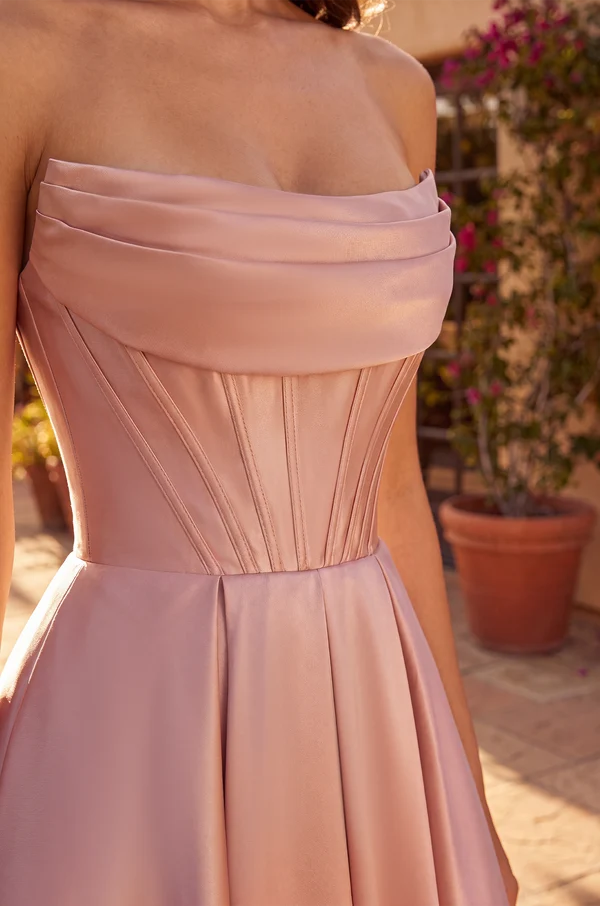 Kos Couture Classic Long Mikado Corset Formal Ball Gown