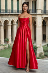 Formal Dresses Classic Long Mikado Corset Formal Ball Gown  Red