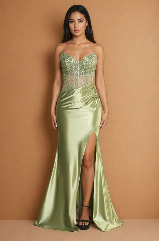 Prom Dresses Long Corset Sexy Prom Dress Sage