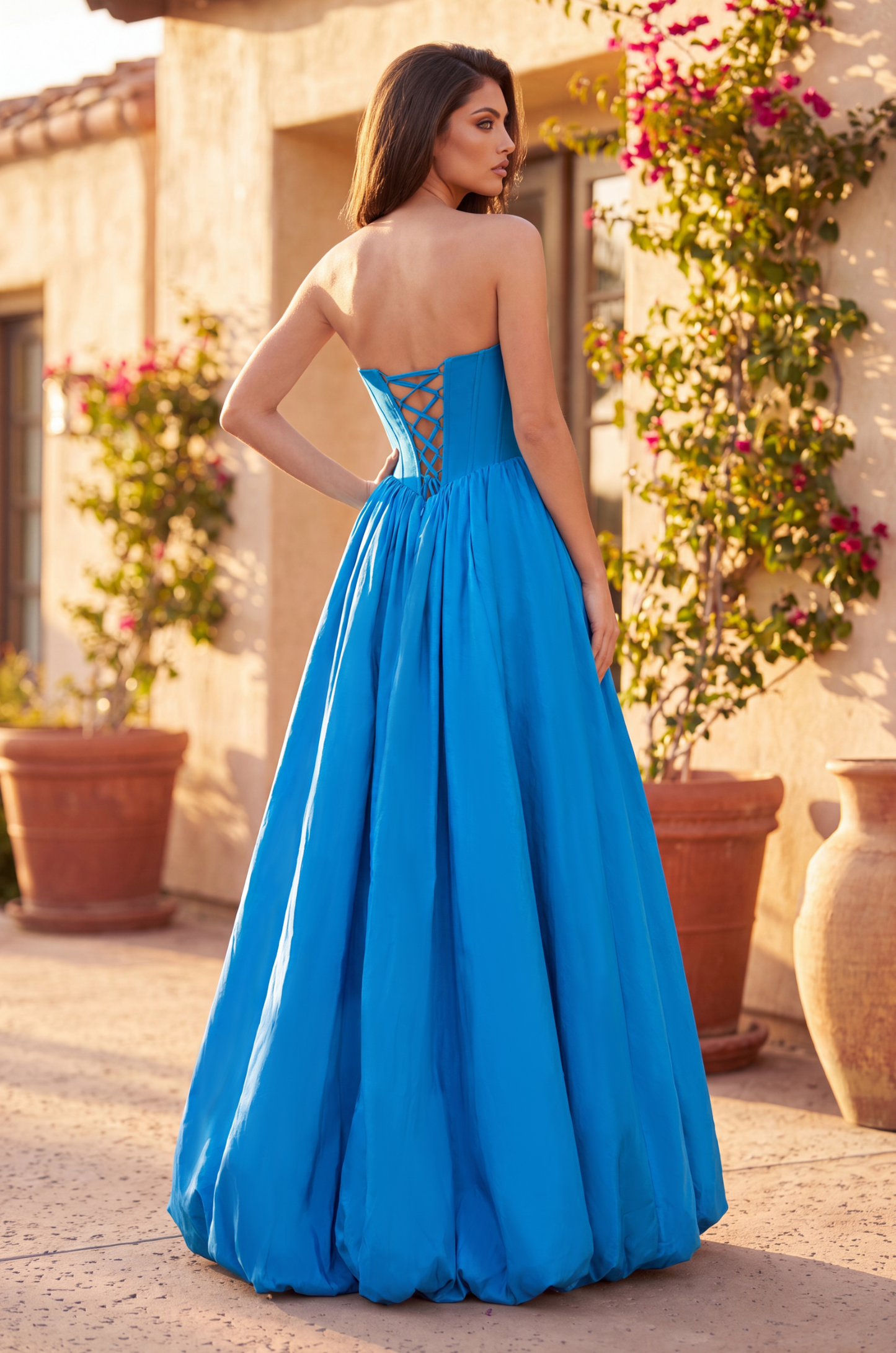 Kos Couture Corset Long Short Prom Gown