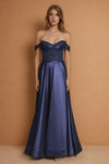 Formal Dresses Corset Off Shoulder Formal Evening Gown  Navy