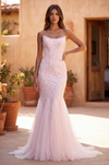 Kos Couture Long Mermaid Beaded Formal Evening Dress