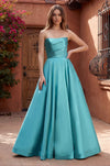 Kos Couture Formal Long Corset Pleated Prom Ball Gown