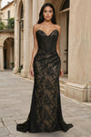 Kos Couture Corset Lace Formal Evening Dress