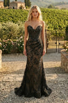 Kos Couture Corset Lace Formal Evening Dress