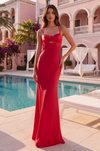 Kos Couture Long Sexy Prom Satin Formal Dress