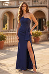 Kos Couture Figure Hugging Fitted Strapless Formal Dress