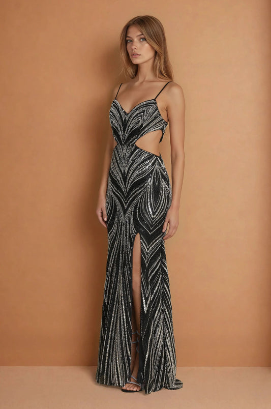 Prom Dresses Black Fully Beaded Sexy Prom Dress Black