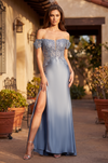 Kos Couture Corset Fitted Off Shoulder Formal Dress