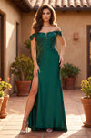 Kos Couture Corset Fitted Off Shoulder Formal Dress