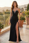 Kos Couture Long Formal Beaded Sweetheart Fitted Slit Prom Dress