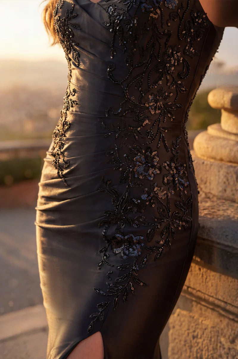 Kos Couture Prom Long Fitted Ruching Formal Dress