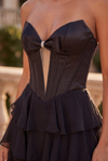 Strapless Sweetheart Tiered Ruffle Formal Dress