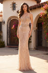 Kos Couture Beaded Mermaid Long Formal Couture Dress