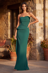 Kos Couture Asymmetric Column Couture Formal Dress with Belt