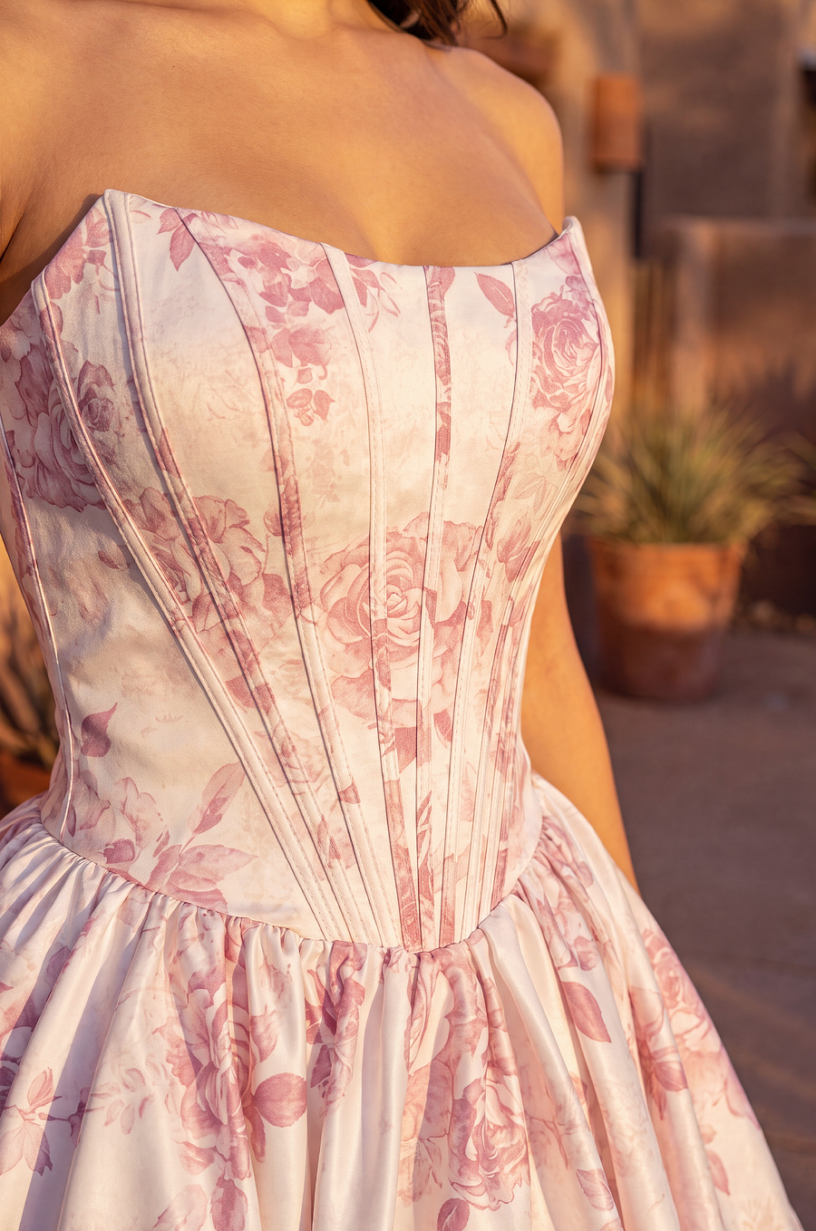 Kos Couture Floral Corset Short homecoming Dress