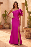 1706 Fuchsia gown, front view