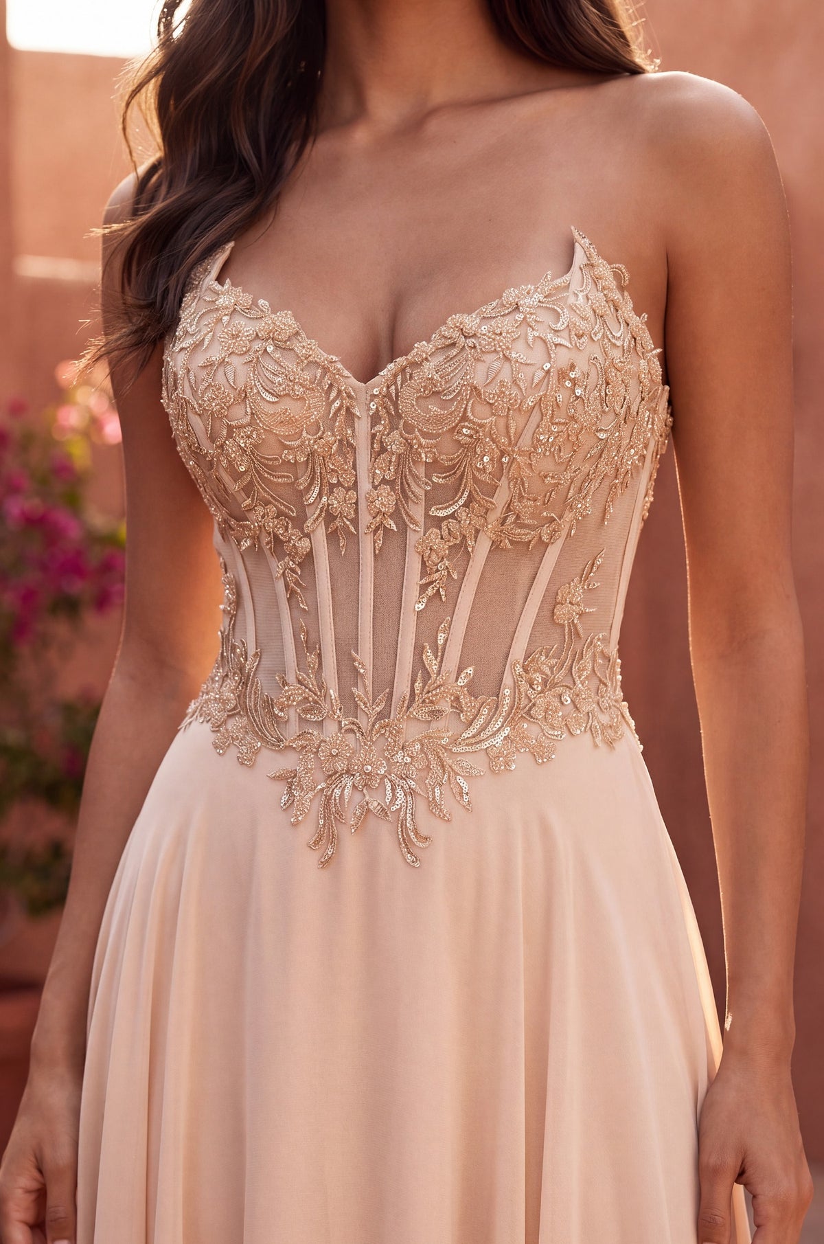 Kos Couture Strapless Sweetheart Beaded Corset A-Line Evening Dress Wholesale