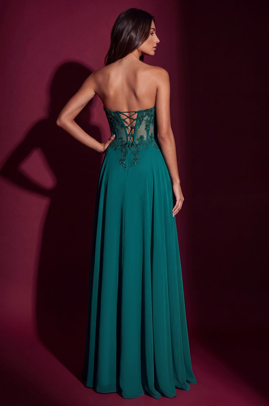 Kos Couture Strapless Sweetheart Beaded Corset A-Line Evening Dress Wholesale