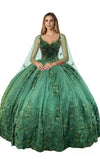 Kos Couture Sleeveless Long Quinceanera Dress Hunter Green