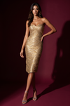Kos Couture Strapless Metallic Bodycon Cocktail Dress