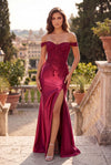 Kos Couture Off Shoulder Corset Formal Evening Dress