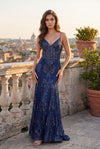 Kos Couture Fitted Corset Long Formal Prom Dress