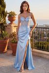 Kos Couture Long Beaded Formal Corset Prom Dress