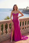 Kos Couture Strapless Fitted Hot Fix Corset Prom Dress